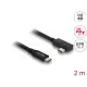 Delock Koaxiális USB 40 Gbps kábel ívelt bal / jobb USB PD 3.1 240 W 2 m