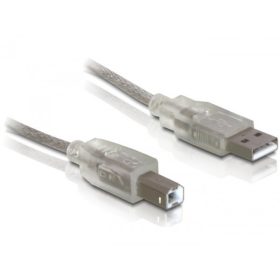   DeLock DL82057 Cable USB 2.0 Type A(male) - Type B(male) 0.5m ezüst