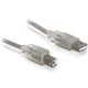 DeLock DL82057 Cable USB 2.0 Type A(male) - Type B(male) 0.5m ezüst