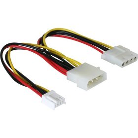   Delock DL82111 "Y" elosztó kábel - 4 tűs Molex + 3,5 FDD