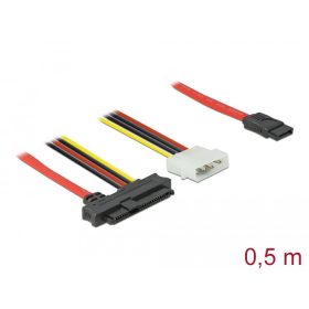   Delock SAS SFF-8482 + táp -> 7 pin-es SATA kábel 0,5m (82219)