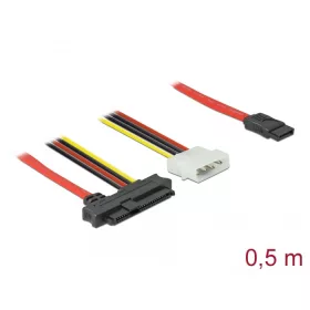   Delock SAS SFF-8482 + táp -> 7 pin-es SATA kábel 0,5m (82219)
