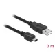Delock kábel USB 2.0-A apa > mini B 5-pin apa 3 m