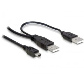   Delock DL82447 2db USB-A 2.0 apa -> USB mini 5 tűs kábel