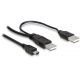 Delock DL82447 2db USB-A 2.0 apa -> USB mini 5 tűs kábel