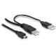 Delock DL82447 2db USB-A 2.0 apa -> USB mini 5 tűs kábel