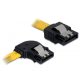 Delock 82492 SATA sárga bal/egyenes csatl. (fémlappal) 30 cm-es összekötő kábel