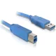 Delock USB3.0, A-B kábel, apa/apa, kék, 1m (82580)