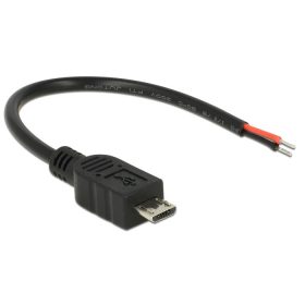   Delock kábel USB 2.0 Micro-B apa > 2 x nyitott vezetékű 10 cm Raspberry Pi