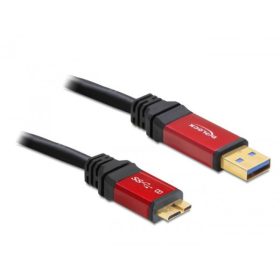   USB kábel 1 x USB 3.0 dugó A- 1 x USB 3.0 mikró dugó B, 2 m, piros, fekete, aranyozott