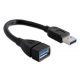Delock DL82776 USB3.0-A (apa/anya) hosszabbító kábel 15 cm