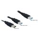 DeLock DL82908 USB 3.0-A apa -> USB 3.0-A apa + USB 2.0-A apa kábel