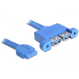   Delock DL82941 USB 3.0 pin fejes adapter 19 pin anya -> 2 x USB 3.0-A anya párhuzamos