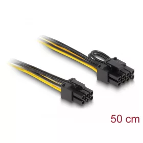   Delock Tápkábel PCI Express 6 tűs apa - PCI Express 6+2 tűs apa 50 cm (83004)