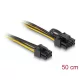 Delock Tápkábel PCI Express 6 tűs apa - PCI Express 6+2 tűs apa 50 cm (83004)