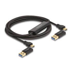   Delock USB Type-C  5 Gbps Adat kapcsoló kábel + KM kapcsoló 2 m (83014)