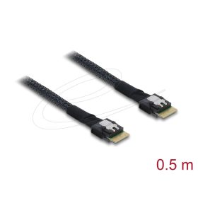   Delock PCIe 4.0 kábel Slim SAS SFF-8654 4i   Slim SAS SFF-8654 4i, 0,5 m