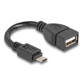   Delock USB 2.0 OTG kábel Micro-B típusú apa - A-típusú anya 11 cm