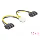 Delock Tápkábel 2 x 15 tűs SATA apa - 8 tűs EPS apa 15 cm (83020)
