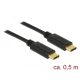 Delock USB 2.0 kábel Type-C a Type-C 0,5 m PD 5 A E-Marker