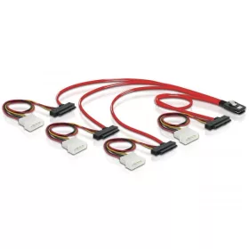   Delock 83059 mini SAS 36pin to 4x SAS 29pin (SFF 8087 > 4x SFF 8482 + Power) 50cm kábel