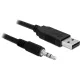Delock konverter USB 2.0 apa > soros-TTL 3.5 mm sztereo jack, 1.8 m (3.3 V) (83114)