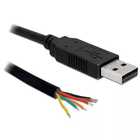   Delock konverter, USB 2.0 apa > soros-TTL 6 nyílt kábel, 1.8 m (3.3 V) (83117)