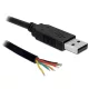 Delock konverter, USB 2.0 apa > soros-TTL 6 nyílt kábel, 1.8 m (3.3 V) (83117)