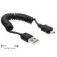 Delock DL83162 USB 2.0 A male --> USB micro-B male spirál kábel