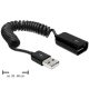 Delock DL83163 USB2.0-A (apa/anya) hosszabbító spirál kábel