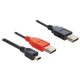 Delock 83178 2xUSB 2.0 > USB mini 5pin kábel 30 cm (83178)