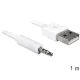 Delock USB-A apa -> sztereo jack 3.5 mm apa 4 pin IPod Shuffle kábel 1m fehér (83182)