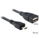 DeLock DL83183 USB micro-B apa -> USB 2.0-A anya OTG kábel 50 cm