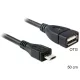DeLock DL83183 USB micro-B apa -> USB 2.0-A anya OTG kábel 50 cm