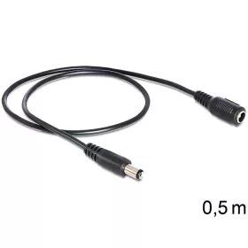   Delock DC 5.5 x 2.1 mm apa > DC 5.5 x 2.1 mm anya hosszabbító kábel 50cm (83290)