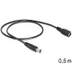 Delock DC 5.5 x 2.1 mm apa > DC 5.5 x 2.1 mm anya hosszabbító kábel 50cm (83290)