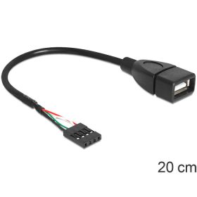   Delock 83291 USB 2.0 type-A female --> pin header kábel 20 cm