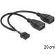 Delock 83292 USB 2.0 type-A 2 x female --> pin header kábel 20 cm