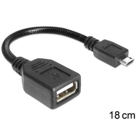   Delock 83293 USB micro-B apa > USB 2.0-A anya OTG flexibilis kábel 18 cm