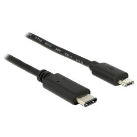   Delock 83333 USB Type-C 2.0 > USB 2.0 Micro-B kábel, 0,5 m fekete