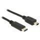 Delock 83335 USB Type-C 2.0 > USB 2.0 Mini-B kábel, 0,5 m fekete
