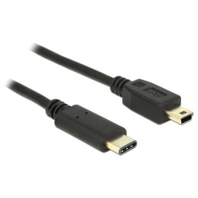   Delock 83336 USB-C 2.0 > USB 2.0 Mini-B kábel, 2 m fekete