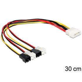   Delock Molex 4 pin apa > 4 x 2 pin ventillátor tápkábel (83343)