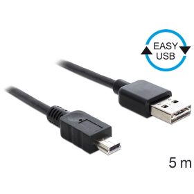 Delock 83365 USB 2.0 -A apa > USB 2.0 mini apa kábel 5 m