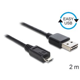   Delock 83367 USB 2.0 -A apa > USB 2.0 micro-B apa kábel 2 m