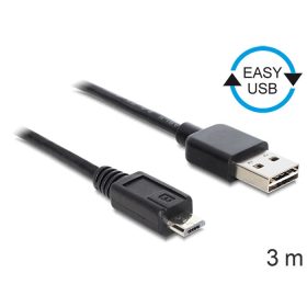   Delock 83368 USB 2.0 -A apa > USB 2.0 micro-B apa kábel 3 m