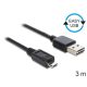 Delock 83368 USB 2.0 -A apa > USB 2.0 micro-B apa kábel 3 m