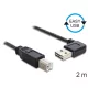 Delock 83375 USB 2.0 -A hajlított apa > USB 2.0-B apa kábel 2 m