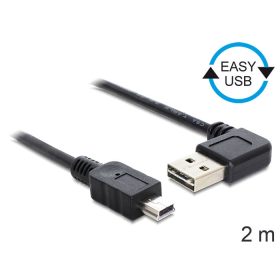   Delock 83379 USB 2.0 -A apa hajlított > USB 2.0 mini apa kábel 2 m