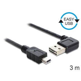   Delock 83380 USB 2.0 -A apa hajlított > USB 2.0 mini apa kábel 3 m